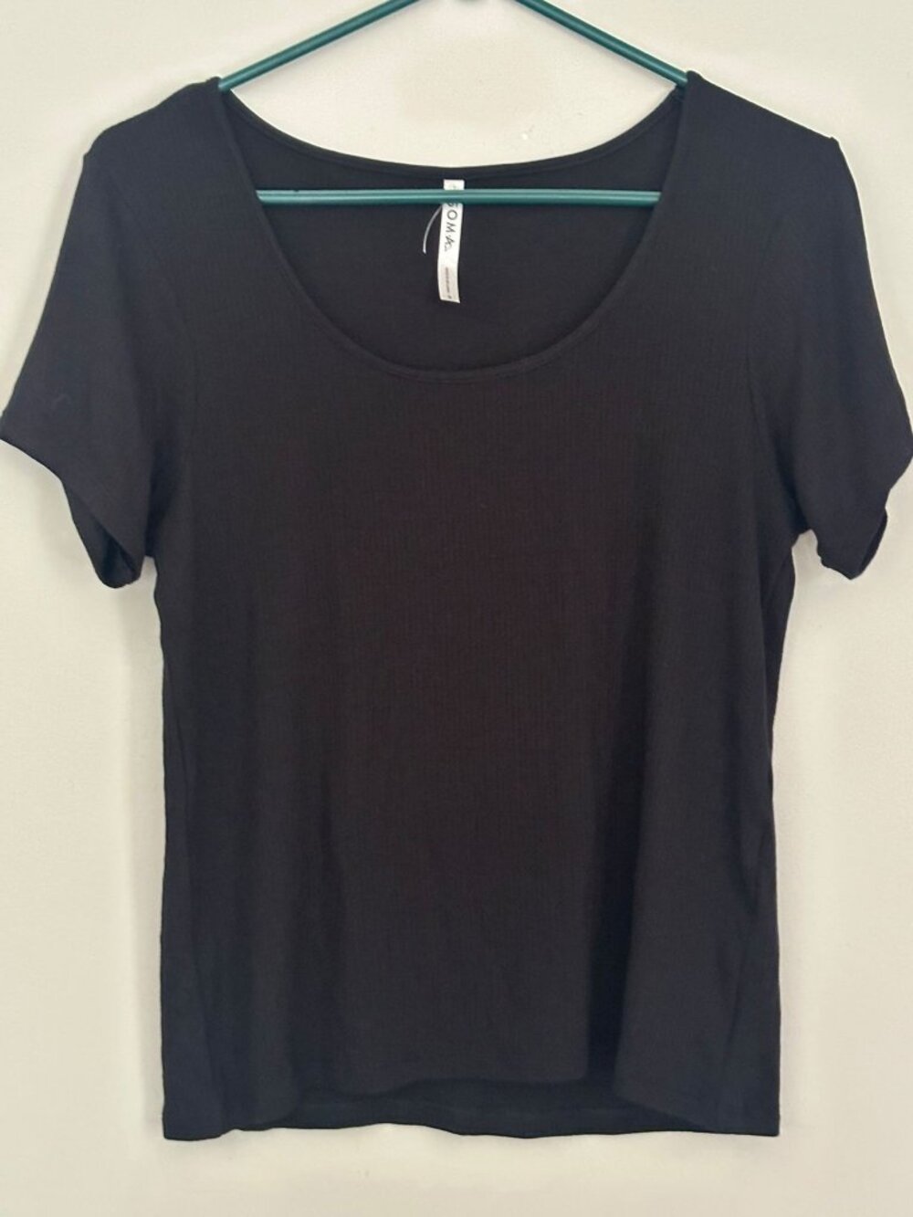 NWOT Soma Womens Black Ribbed Short-Sleeve Sleep Pajama Lounge Top Size S
